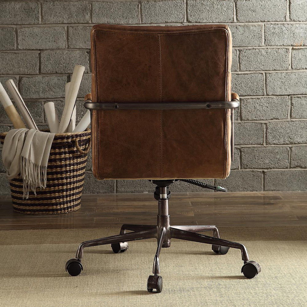 ACME 92414 Harith Executive Office Chair, Retro Brown Top Grain Leather