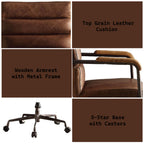 ACME 92414 Harith Executive Office Chair, Retro Brown Top Grain Leather