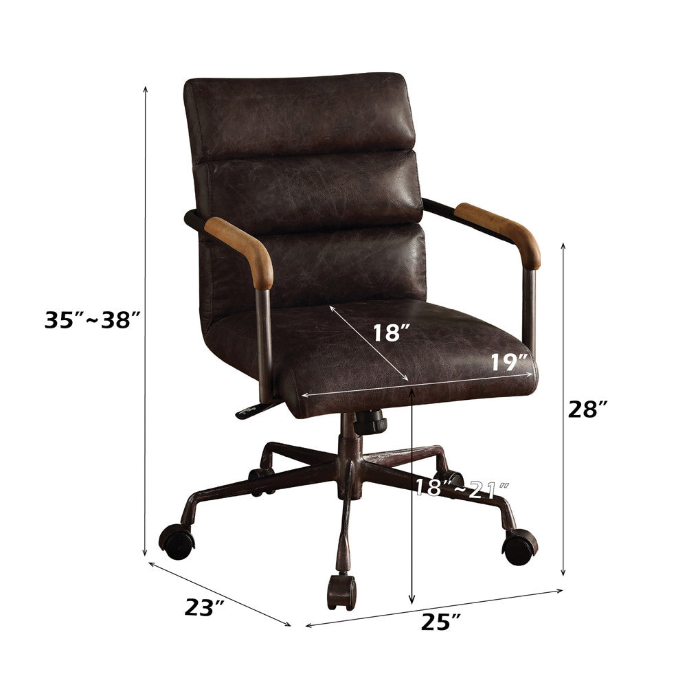ACME 92415 Harith Executive Office Chair, Antique Slate Top Grain Leather