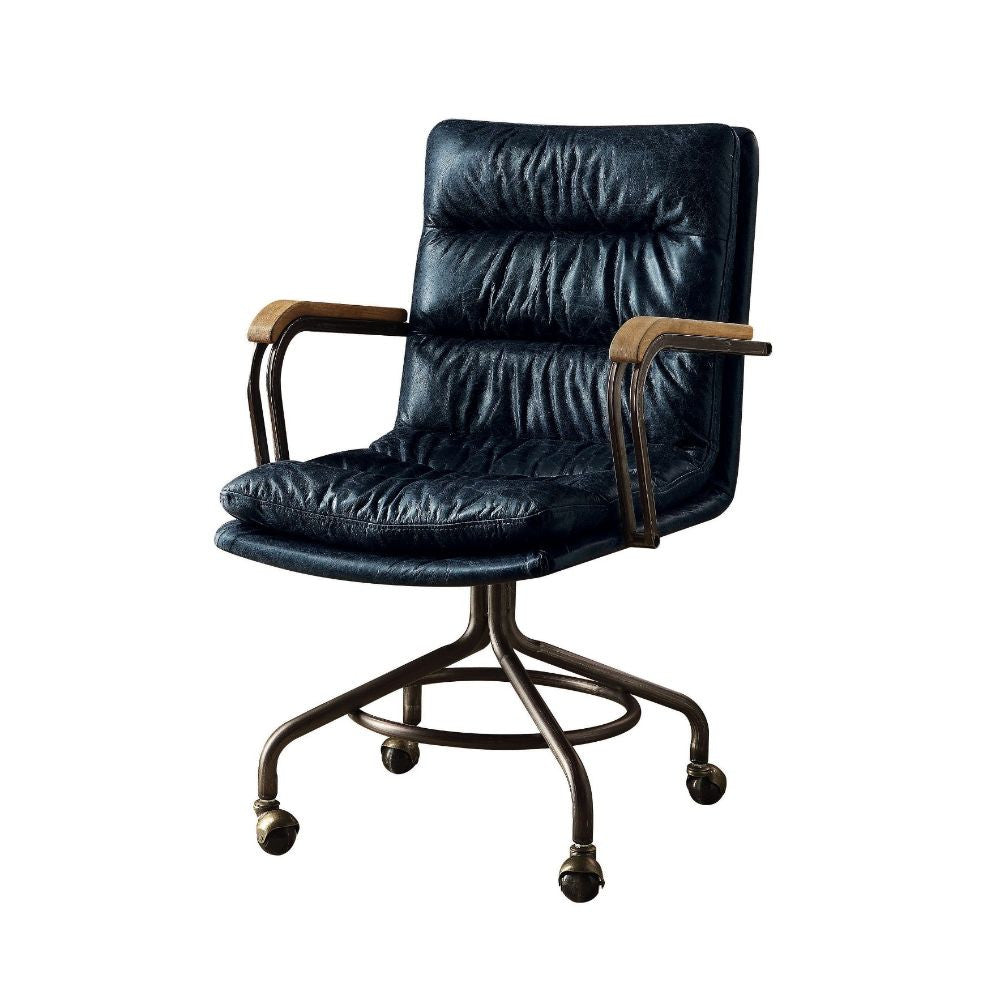 ACME 92417 Harith Executive Office Chair, Vintage Blue Top Grain Leather