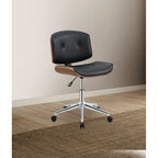 ACME 92418 Camila Office Chair, Black PU & Walnut