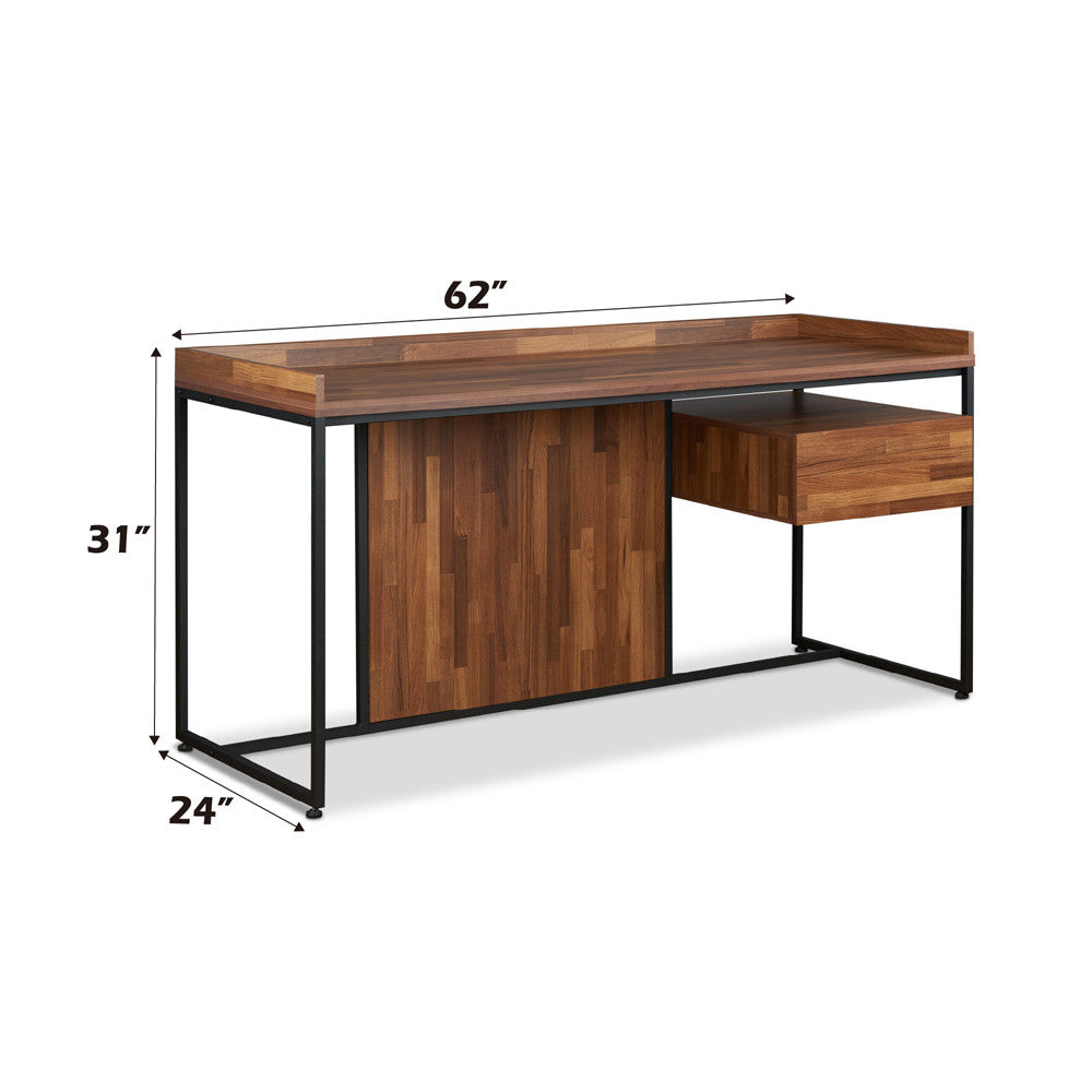ACME 92445 Sara Desk, Walnut & Sandy Black