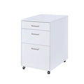 ACME 92454 Coleen File Cabinet, White High Gloss & Chrome