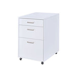 ACME 92454 Coleen File Cabinet, White High Gloss & Chrome