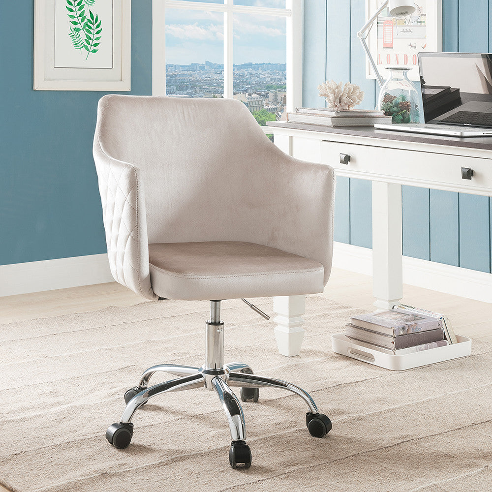 ACME 92506 Cosgair Office Chair, Champagne Velvet & Chrome