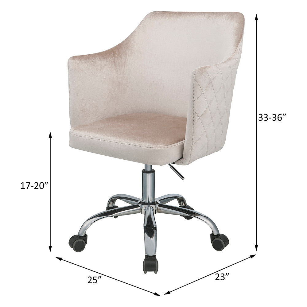 ACME 92506 Cosgair Office Chair, Champagne Velvet & Chrome