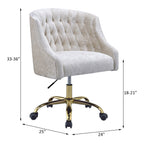 ACME 92517 Levian Office Chair, Vintage Cream Velvet & Gold