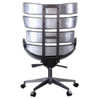 ACME 92552 Megan Executive Office Chair, Vintage Black Top Grain Leather & Aluminum