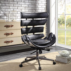 ACME 92552 Megan Executive Office Chair, Vintage Black Top Grain Leather & Aluminum