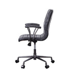 ACME 92557 Barack Executive Office Chair, Vintage Black Top Grain Leather & Aluminum