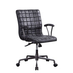 ACME 92557 Barack Executive Office Chair, Vintage Black Top Grain Leather & Aluminum