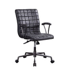 ACME 92557 Barack Executive Office Chair, Vintage Black Top Grain Leather & Aluminum