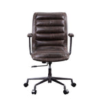 ACME 92558 Zooey Executive Office Chair, Distress Chocolate Top Grain Leather