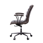 ACME 92558 Zooey Executive Office Chair, Distress Chocolate Top Grain Leather