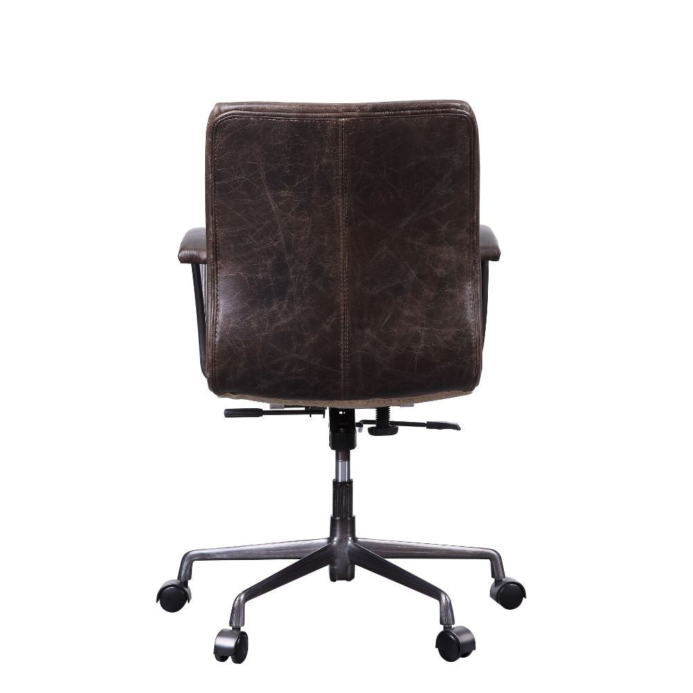 ACME 92558 Zooey Executive Office Chair, Distress Chocolate Top Grain Leather