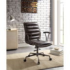 ACME 92558 Zooey Executive Office Chair, Distress Chocolate Top Grain Leather