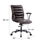 ACME 92558 Zooey Executive Office Chair, Distress Chocolate Top Grain Leather