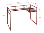 ACME 92584 Yasin Writing Desk, Red & Glass  1