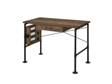 ACME 92595 Endang Writing Desk, Weathered Oak & Black Finish