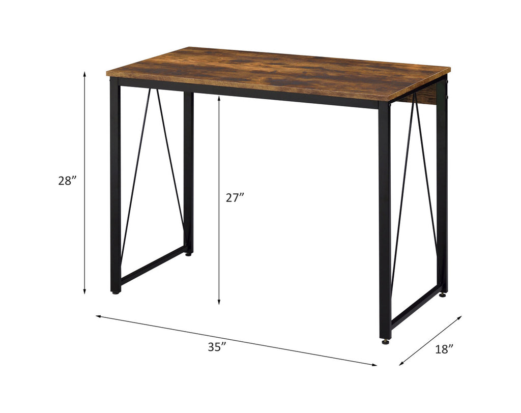 ACME 92600 Zaidin Writing Desk, Weathered Oak & Black Finish  3