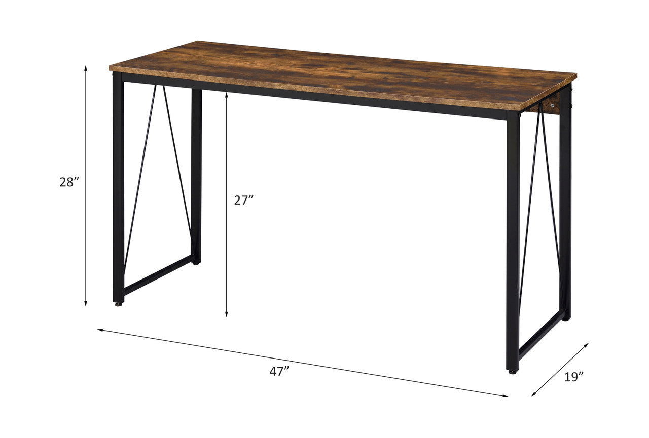ACME 92605 Zaidin Writing Desk, Weathered Oak & Black Finish  3