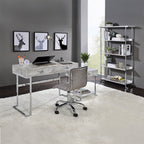 ACME 92615 Tigress Writing Desk, White Printed Faux Marble & Chrome Finish