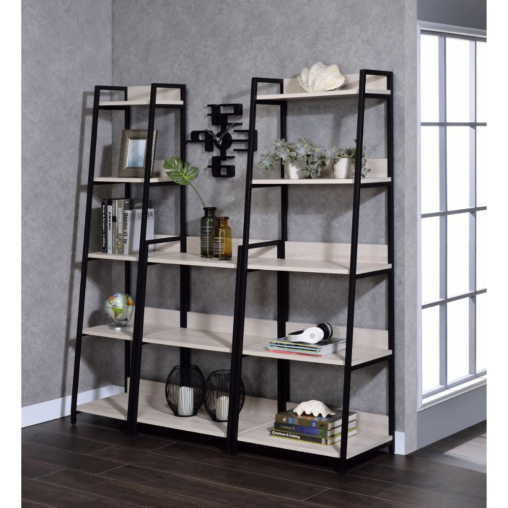 ACME 92674 Wendral Bookshelf (5-Tier, 23"L), Natural & Black  1