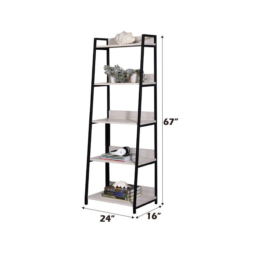 ACME 92674 Wendral Bookshelf (5-Tier, 23"L), Natural & Black  3