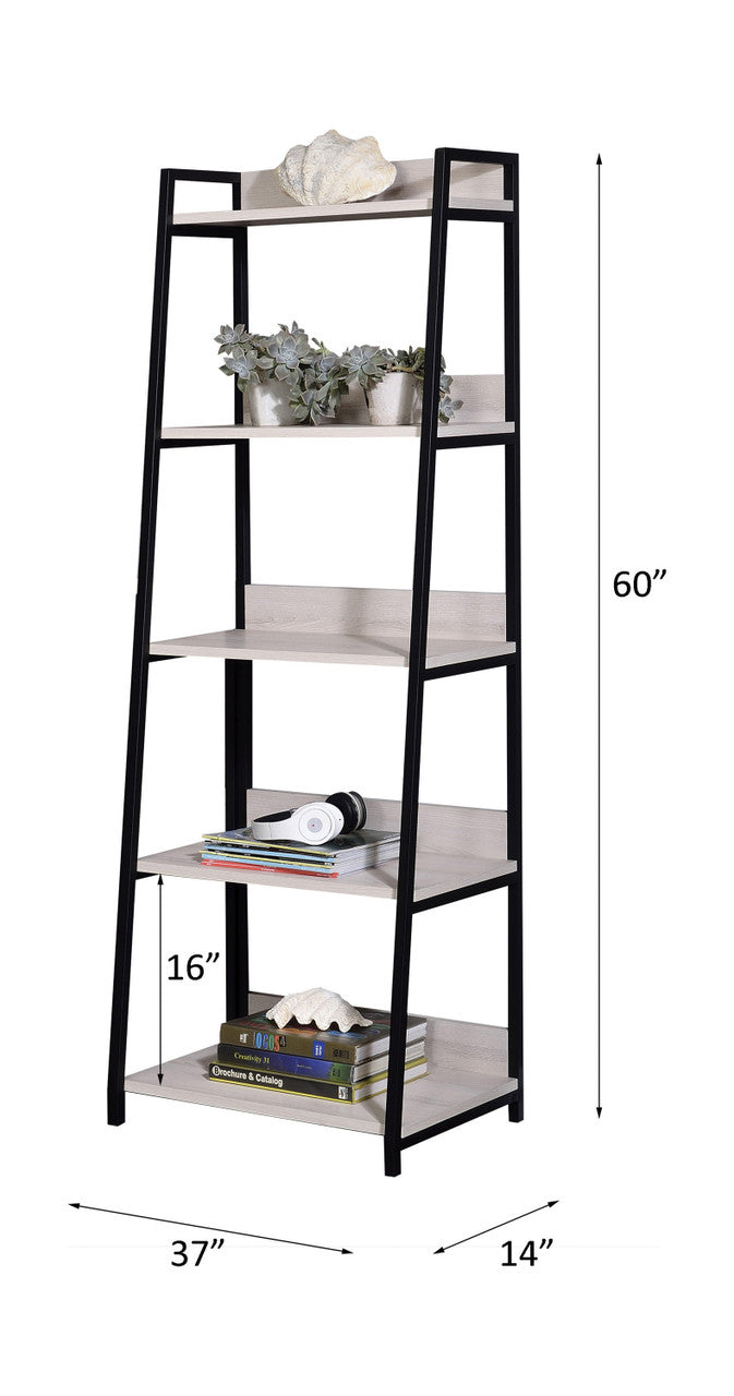 ACME 92674 Wendral Bookshelf (5-Tier, 23"L), Natural & Black  2
