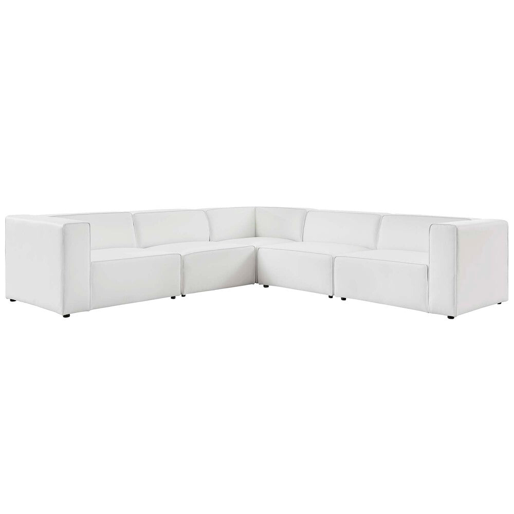 Modway EEI-4795 Mingle 5-Piece Vegan Leather Sectional Sofa