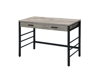 ACME 92720 Disho Built-in USB Port Writing Desk, Light Weathered Oak & Black Finish