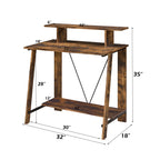 ACME 92730 Nypho Writing Desk, Weathered Oak & Black Finish