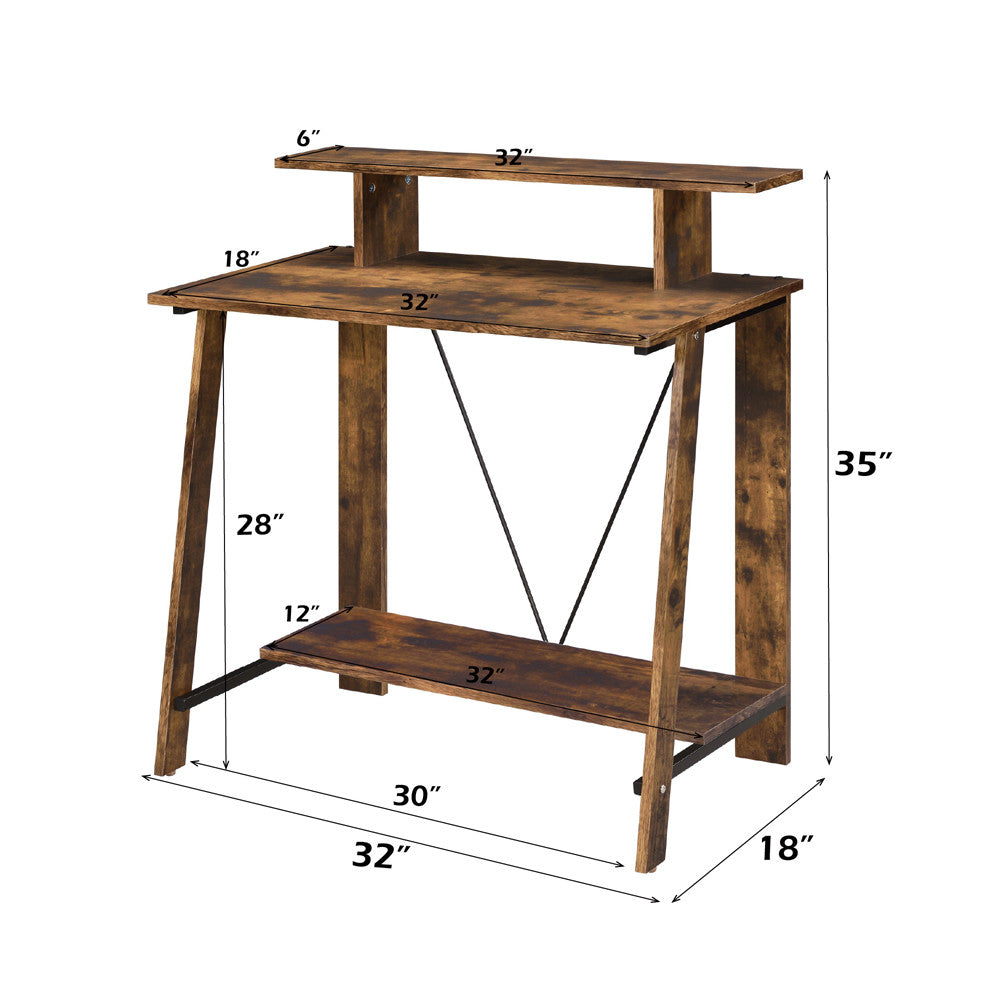 ACME 92730 Nypho Writing Desk, Weathered Oak & Black Finish