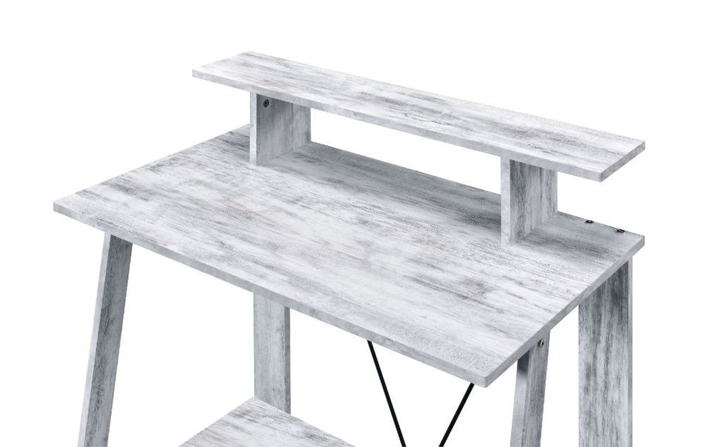 ACME 92732 Nypho Writing Desk, Antique White & Black Finish