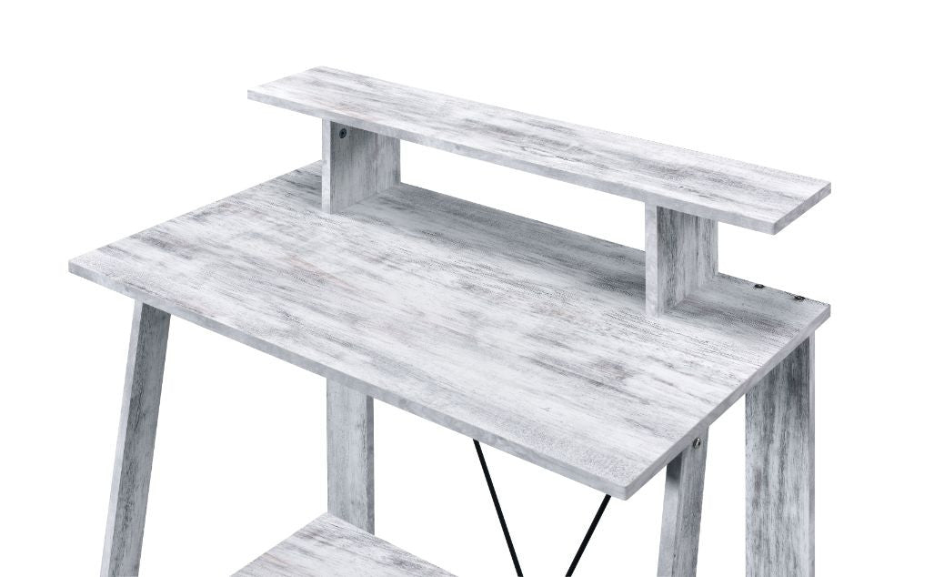 ACME 92732 Nypho Writing Desk, Antique White & Black Finish