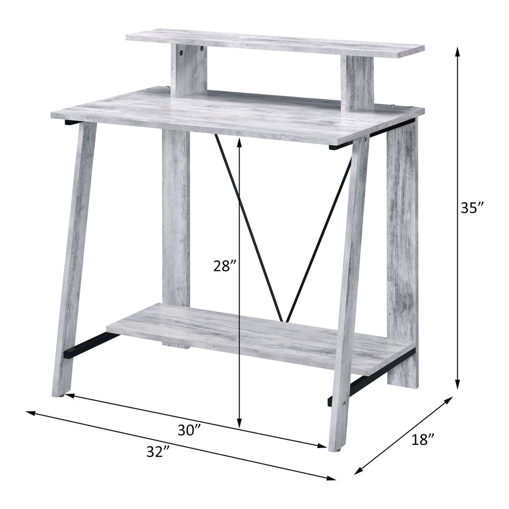 ACME 92732 Nypho Writing Desk, Antique White & Black Finish