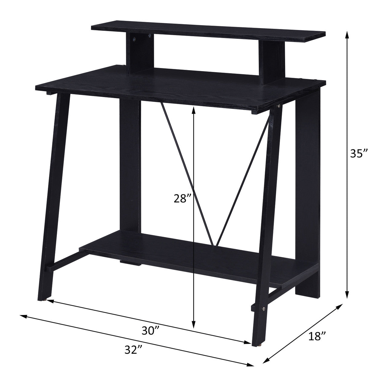 ACME 92734 Nypho Writing Desk, Black Finish