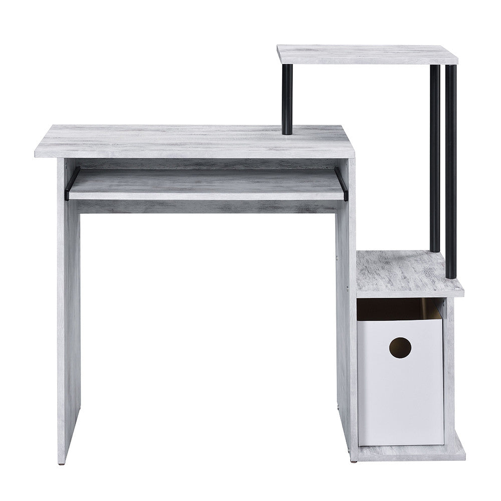 ACME 92762 Lyphre Computer Desk, Antique White & Black Finish