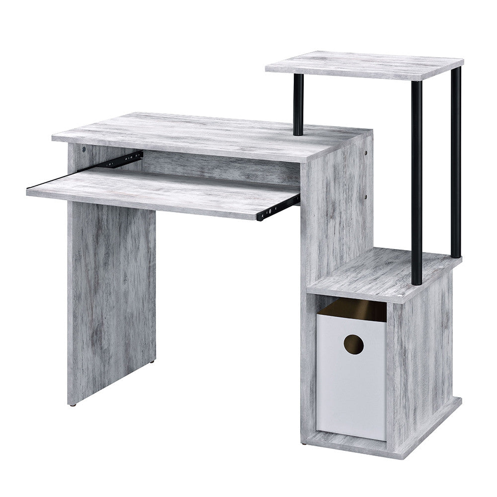 ACME 92762 Lyphre Computer Desk, Antique White & Black Finish
