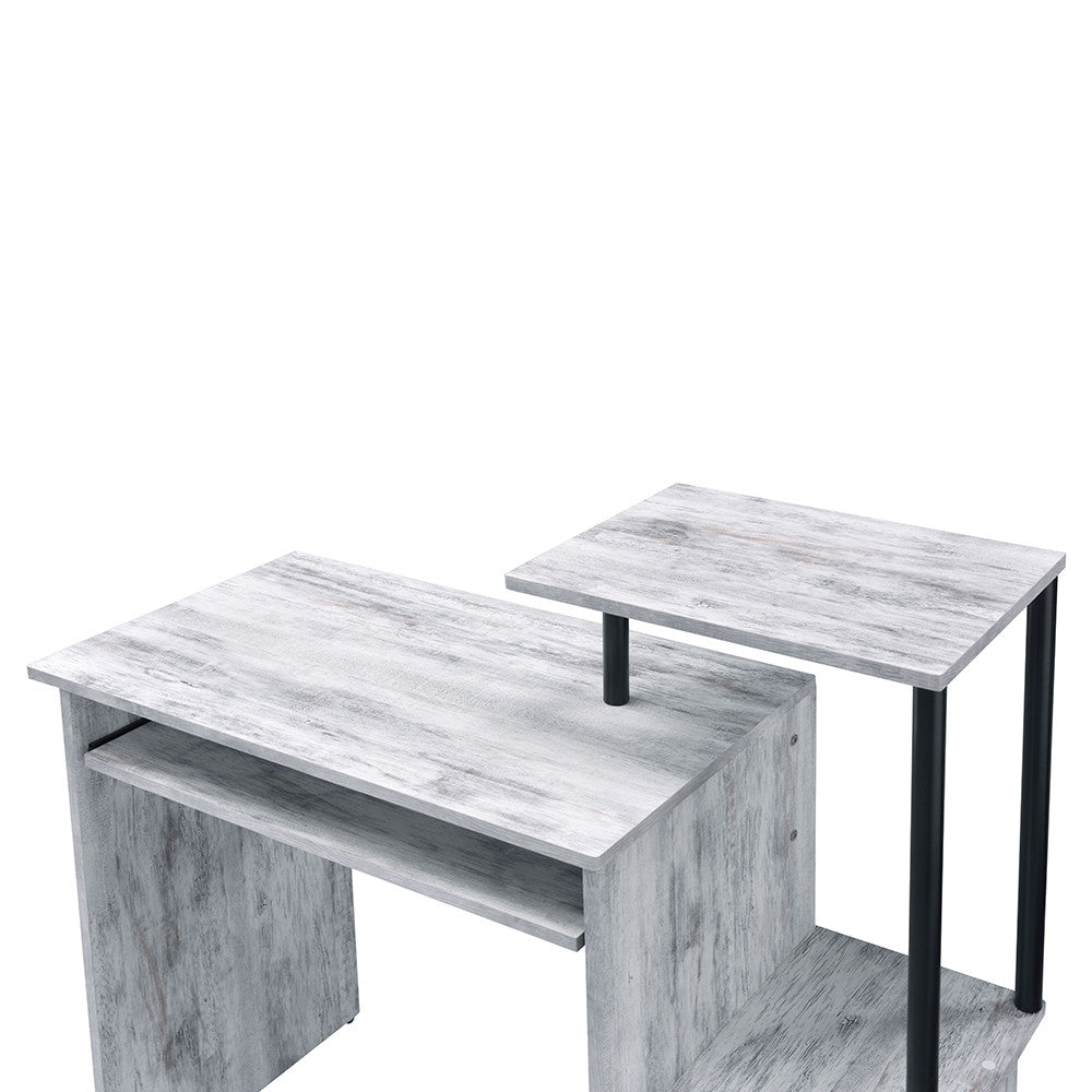 ACME 92762 Lyphre Computer Desk, Antique White & Black Finish