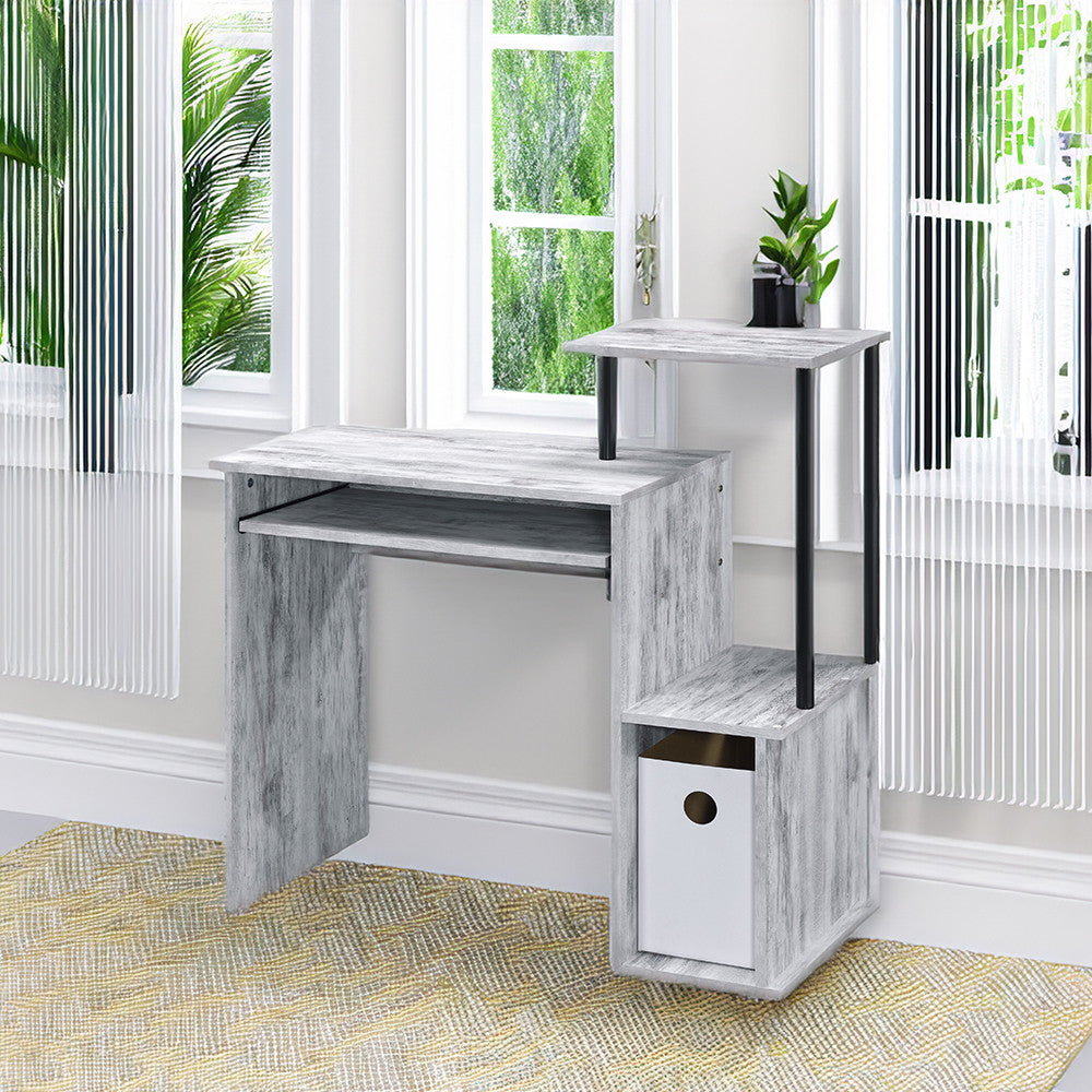ACME 92762 Lyphre Computer Desk, Antique White & Black Finish