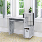 ACME 92762 Lyphre Computer Desk, Antique White & Black Finish