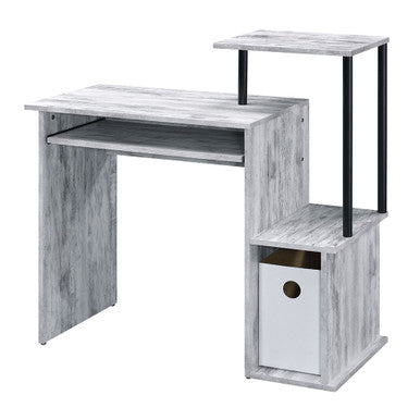 ACME 92762 Lyphre Computer Desk, Antique White & Black Finish