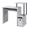 ACME 92762 Lyphre Computer Desk, Antique White & Black Finish