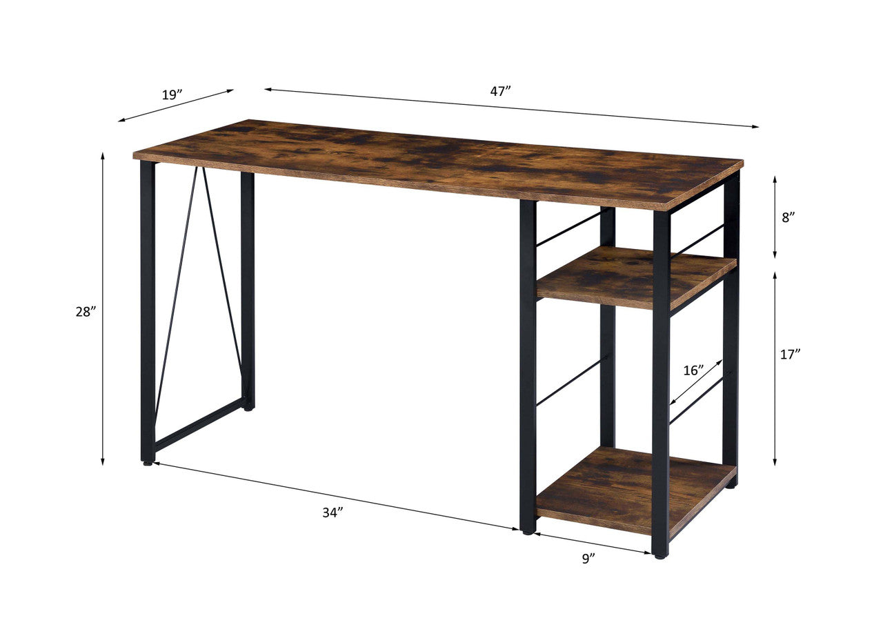 ACME 92765 Vadna Writing Desk, Weathered Oak & Black Finish  3