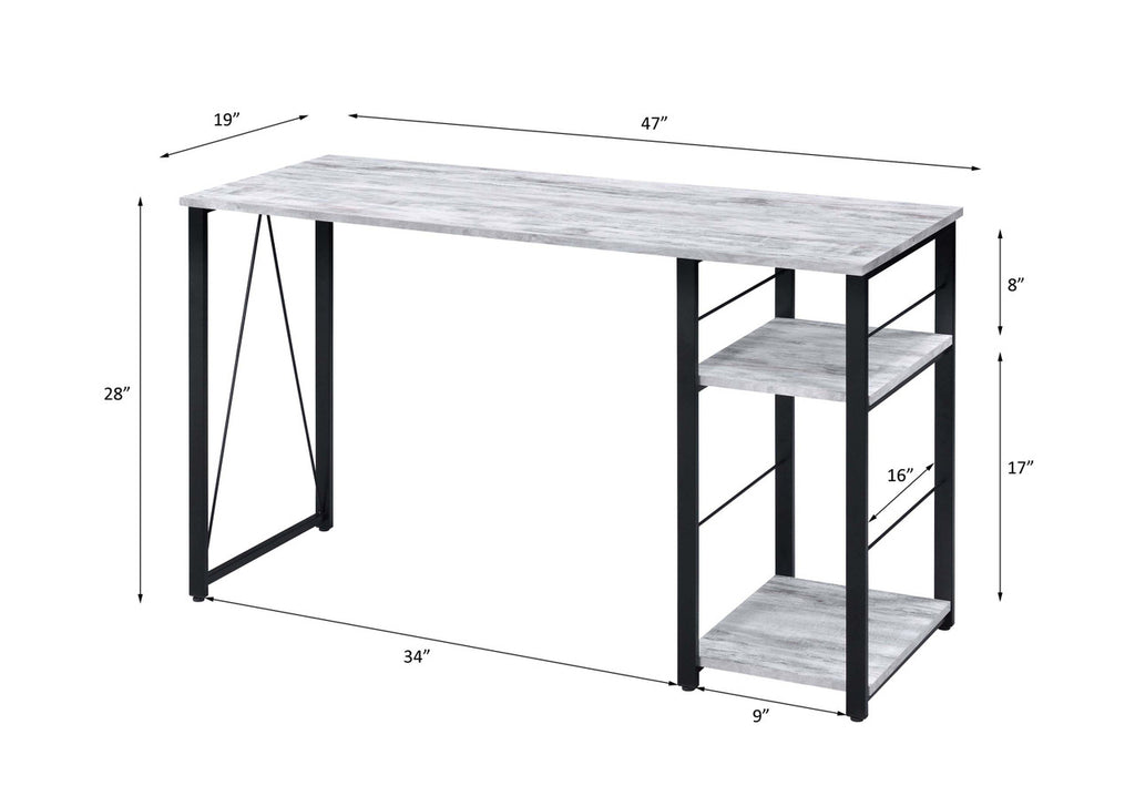 ACME 92767 Vadna Writing Desk, Antique White & Black Finish  3