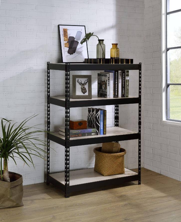 ACME 92784 Decmus Bookshelf, Natural & Black Finish