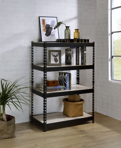 ACME 92784 Decmus Bookshelf, Natural & Black Finish