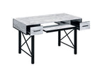 ACME 92797 Settea Computer Desk, Antique White & Black Finish