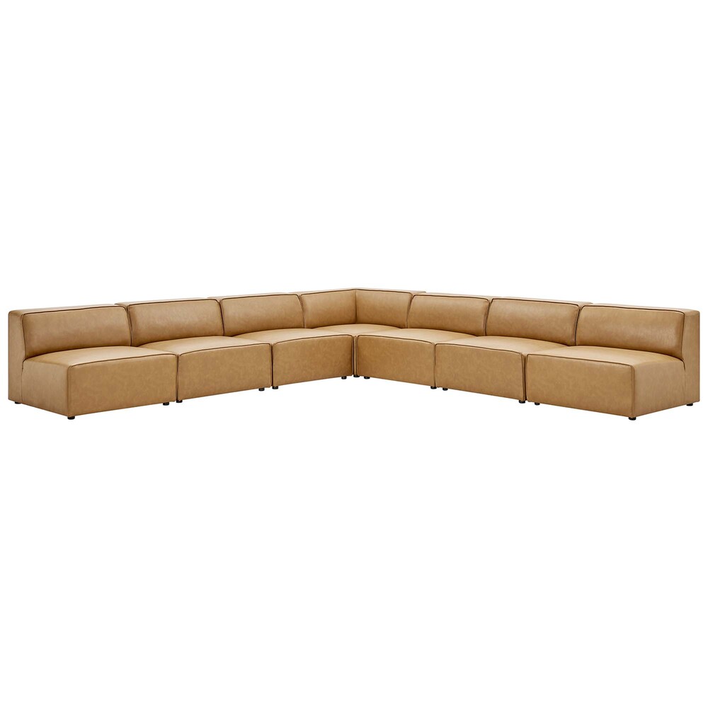 Modway EEI-4797 Mingle 7-Piece Vegan Leather Sectional Sofa